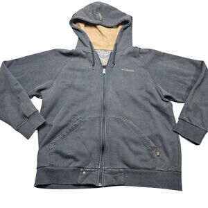 Columbia Heavyweight Sherpa Lined Hoodie Black‎ Large Full Zip